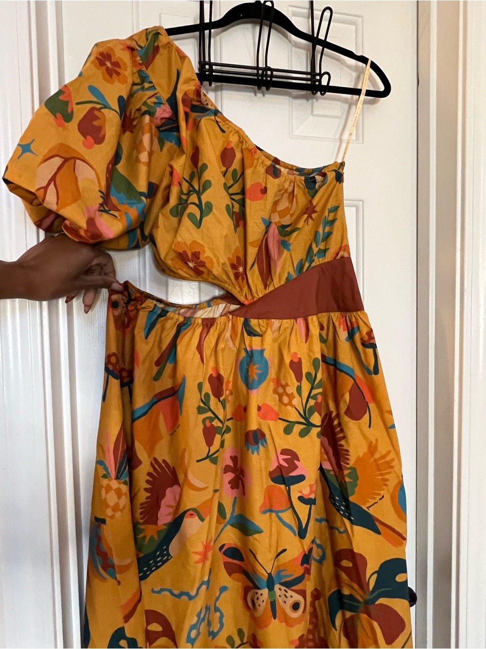 FARM Rio Mustard One-Shoulder Floral Maxi Dress - Picture 3 of 4
